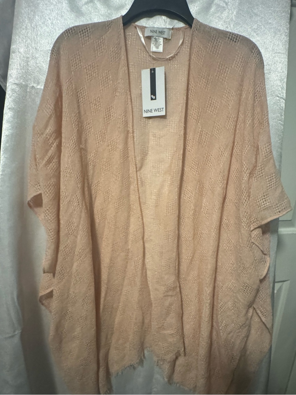 Nine West Peach Open-Front Knit Cardigan